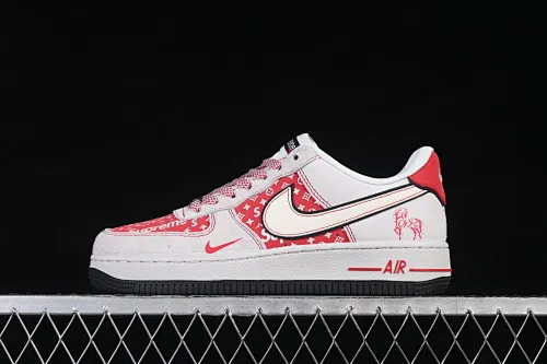 All categories Nk Air Force 1 Air Force series Nk Air Force 1 Low Air Force low-top Nike Air Force 1'07 Low red and white presbyopic stitching Air Force 1 low-top casual sneakers JP2026-131